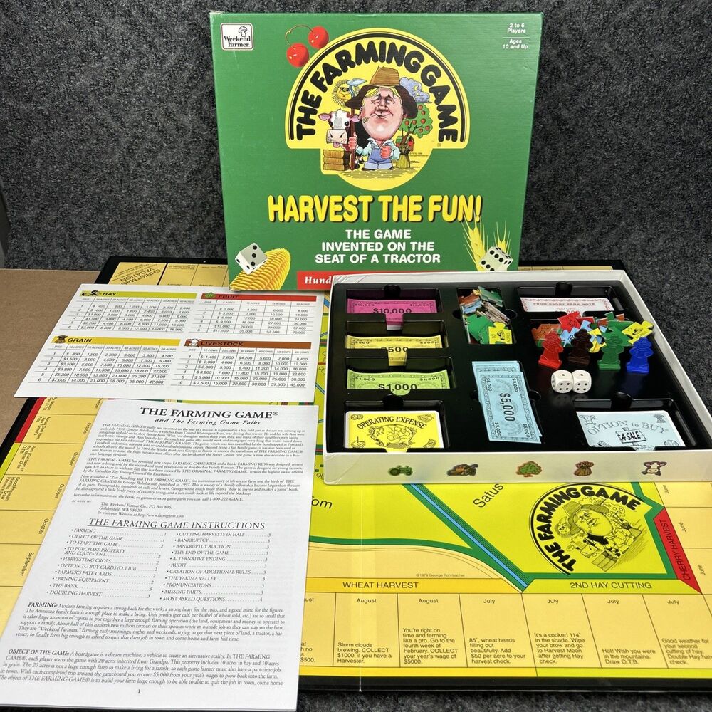 Vintage The Farming Game Harvest the Fun! 1996 Missing 2 Movers